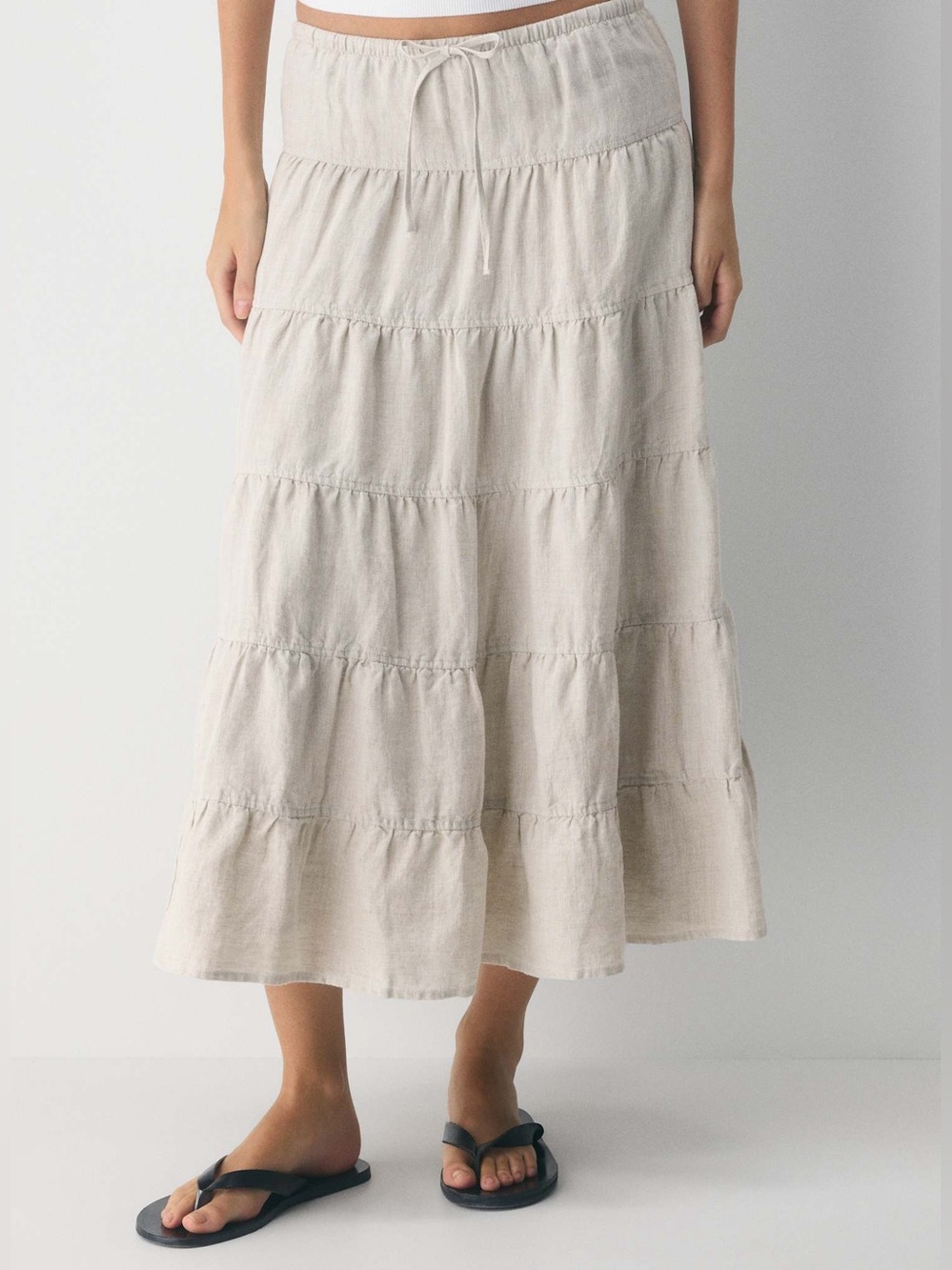 Wilfred Bouquet Linen Skirt Undyed Ecru Size Small Aritzia
